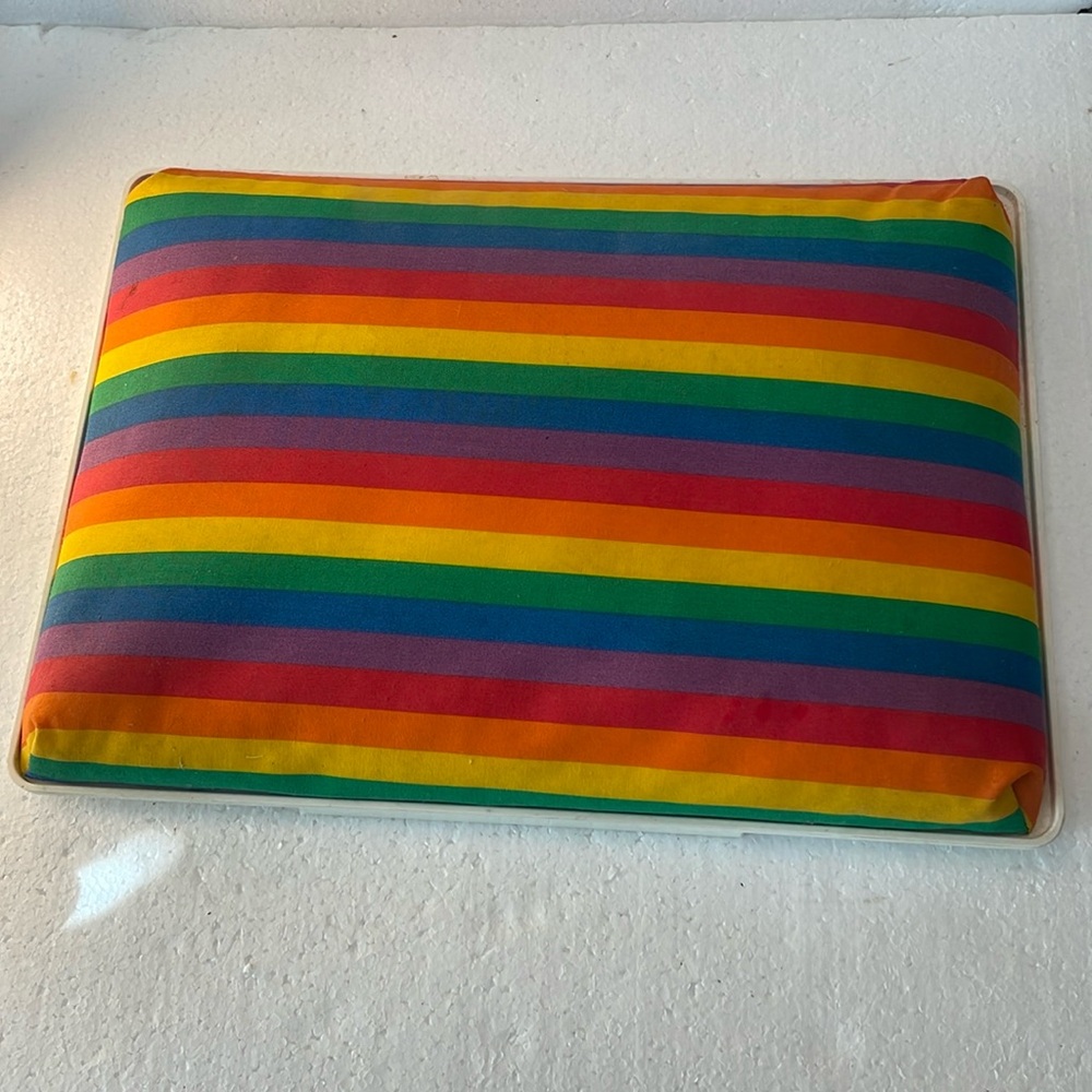 Vintage Y2K rainbow lap pillow portable desk travel multicolored boys girls